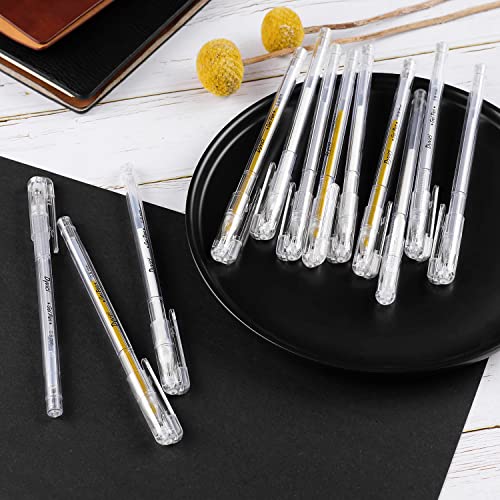 Dyvicl White Gold Silver Gel Pens, 0.8 mm Fine Point Pens Gel Ink Pens for Black Paper Drawing, Sketching, Illustration, Adult Coloring, Journaling, Dyvicl