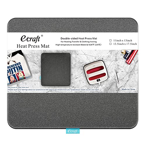 Heat Press Mat for Cricut Easypress: Ecraft (11 x 13 inch) Double-Sided Heating Ironing Mats for Craft Insulation Transfer HTV VinylHeat Press ecraft