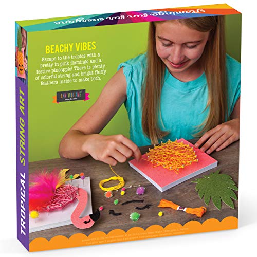 Craft-tastic DIY String Art – Craft Kit for Kids – Everything Included for 2 Arts & Crafts Projects – Features a Fun Flamingo & Pineapple Patterns Craft-tastic