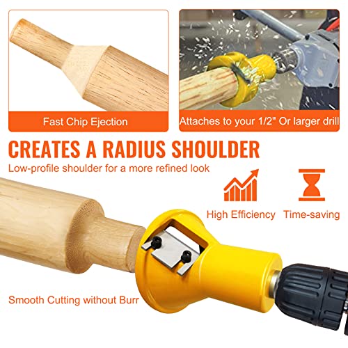 VEVOR Tenon Cutter, 1.5" / 38 mm Diameter, Premium Aluminum & Steel Log Furniture Cutter, with Dual Straight Blades & Button Screws Home Master Kit, VEVOR