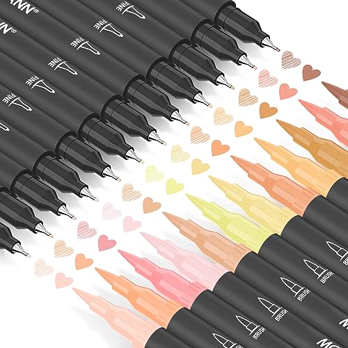Mogyann Skin Tone Markers, 12 Pack Dual Brush Pens for Art Drawing Sketching Mogyann