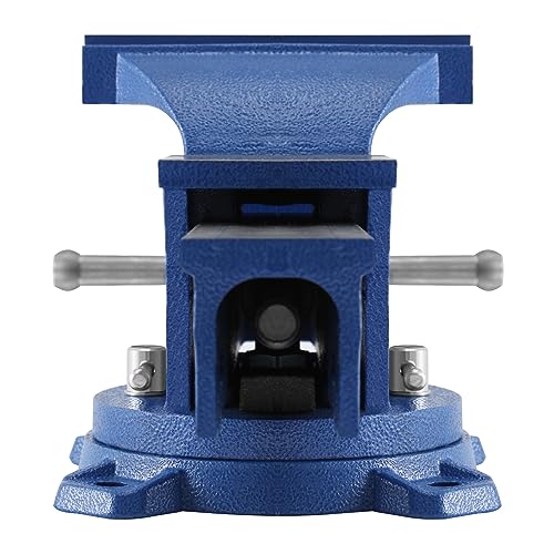 Iglobalbuy 6" Bench Vise with Anvil, Vice Tool 6 Inch Jaw Width Table Top Clamp 360° Swivel Base Heavy Duty Cast Iron Clamp Press Locking Home Bench Iglobalbuy