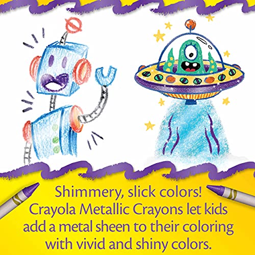 Crayola Metallic Crayons, Kids Art Supplies, 24 Count, Coloring Supplies, Gift for Kids, Ages 3, 4, 5, 6 Crayola