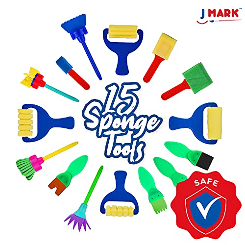 J MARK Complete Toddler Painting Set – Includes Washable Toddler Paint, Art Smock, Toddler Painting Paper, Brushes, Brushes, Toddler Art Set Painting J MARK