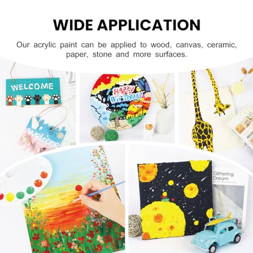 Acrylic Paint Set 30 Colors Craft Paints in Tubes with 10 Art Brushes Rich Pigment for Artists Beginners Kids Painting on Canvas Wood Fabric Crafts, INK LAB