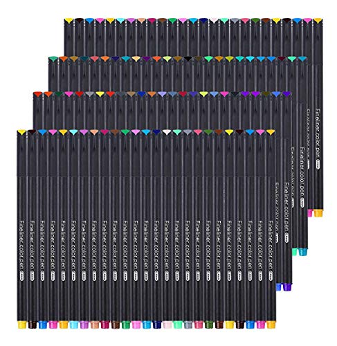 Yansanido 100 Pcs 100 Colors Fine Point Line Drawing Pens, 0.4mm of Pen Point for Painting, School and Office Supplies (100 colors) Yansanido