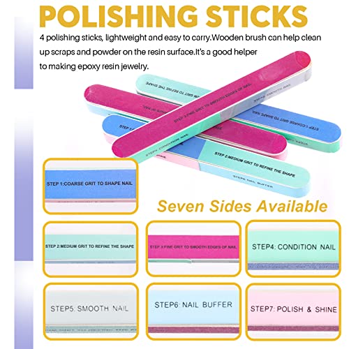 Swpeet 26Pcs Resin Sanding and Polishing Assortment Kit, Including 240# 600# 1000# 2000# 3000# 5000# Sand Papers, Resin File, Polishing Blocks, - WoodArtSupply