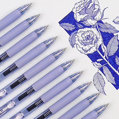 WRITECH Fine Point Gel Pens: Retractable 0.7mm Blue-Ink Color Pen for Journaling Smooth Writing Fine Point Tip Quick-dry Ink No Bleed Set 10ct WRITECH