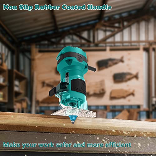 Dobetter Wood Router Tool, Compact Trim Router with 6 Wood Router Bits, 1/4" Collets and 8mm/12.7mm Adapter -PATR550 Dobetter