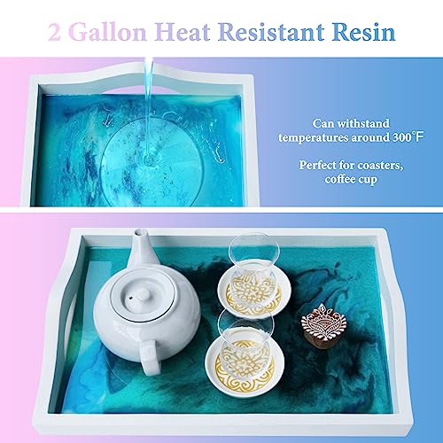 Epoxy Resin 2 Gallon - Crystal Clear Epoxy Resin Kit - Self-Leveling, High-Glossy, No Yellowing, No Bubbles Casting Resin Perfect for Crafts, Table FUHITIM