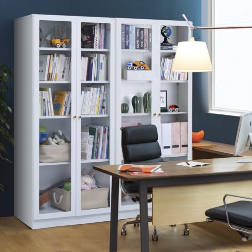 IRONMIX 72" Tall Metal Storage Cabinet with 5 Adjustable Shelves and Acrylic Doors for Home and Office IRONMIX