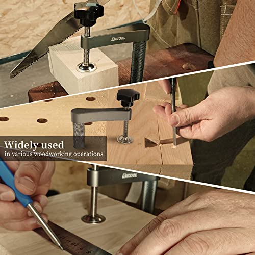 RUITOOL Bench Dog Clamp,3/4"(19mm) Holdfast Dog Hole Clamp,Adjustable MFT Table Stainless Steel Hold Down Clamps for Woodworking Tools - 2 Pack RUITOOL