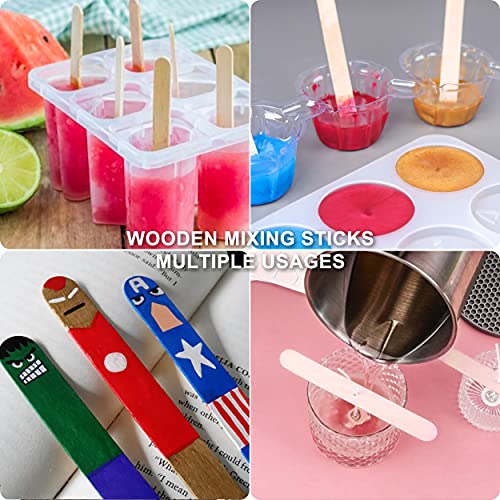 LET'S RESIN Epoxy Mixing Cups Kit,200Pcs, Plastic, 30ml Disposable Measuring Cups,50 Wooden Stirring Sticks, Dropper for Paint Mixing, Jewelry Making LET'S RESIN