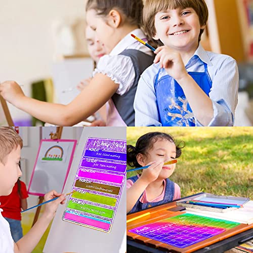 Resin Moulds with Paint Brush, FineGood Calendar Resin Moulds Silicone Resin Kit Month Week Planner Silicone Moulds for Resin Casting FineGood