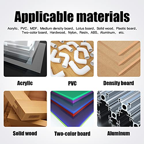 HUHAO Spiral 60 Degree V Groove Engraving Tool Flat Bottom CNC Router Bits 1/8 Inch Shank for Aluminum MDF Hard Wood Copper 5PCS HUHAO