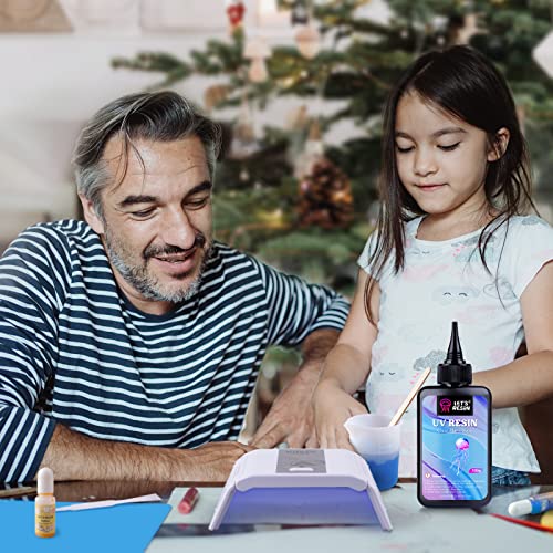 LET'S RESIN UV Resin,200g Low Viscosity Crystal Clear Ultraviolet Thin Epoxy Resin, Quick-Curing&Low Shrinkage UV Resin Kit for Crafts, Jewelry LET'S RESIN