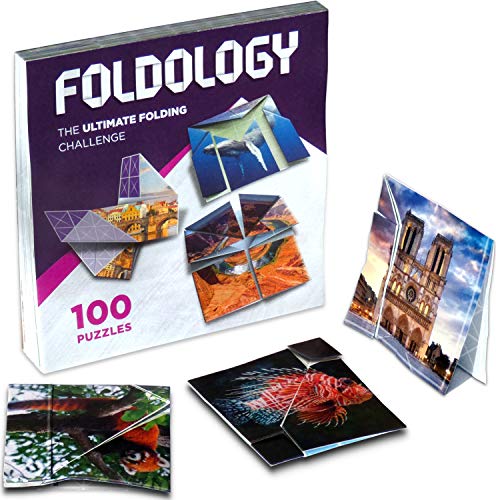 FOLDOLOGY - The Origami Puzzle Game! Hands-On Folding Brain Teasers. Stocking Stuffer/Gift for Tweens, Teens & Adults. Fold The Paper to Complete The FOLDOLOGY