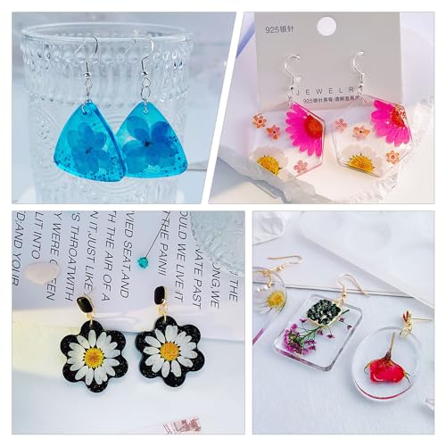 RESIN GO 54 Pcs Epoxy Resin Jewelry Molds for Beginners, Moldes De Silicona para Resina for Earrings Pendants Necklaces Keychains Making, Variety RESIN GO