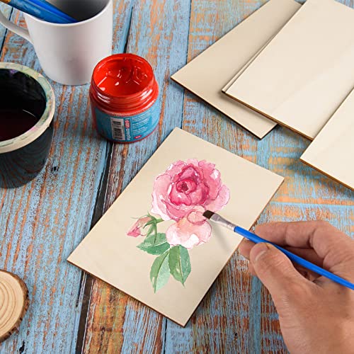 120 Pcs Rectangle Unfinished Wood Pieces 4 x 6 Inch Blank Basswood Sheet Craft Wood Sheets Board Unfinished Wood Rectangles for Crafts Wooden Cutouts AWIZOM