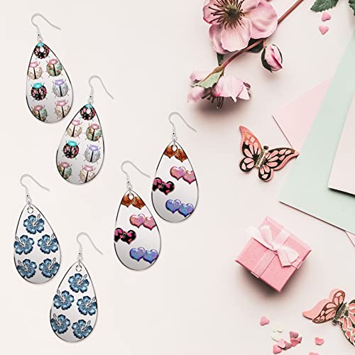 Hicarer 168 Pieces DIY Earrings Making Kit Includes Transparent Teardrop Pendants Clear Acrylic Earring Blanks Hooks and Open Jump Rings for Earrings Hicarer