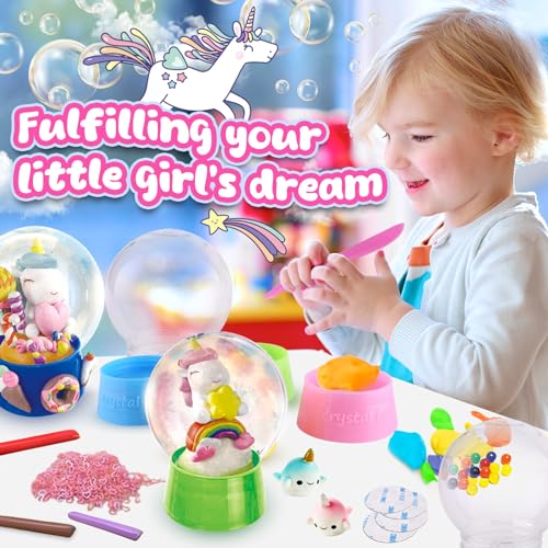 ToyUnited Unicorn DIY Snow Globe Crafts Kit - Unicorn Toys Christmas Birthday Gifts for Girls Ages 4 5 6 7 8-12 Year Old Arts and Crafts Kit for Kids ToyUnited