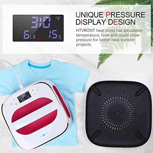 HTVRONT Heat Press Machine for T Shirts, 10"X10" Portable T Shirt Press Machine, Fast Heat-up Iron Press Heat Transfer Machine for Hat, Vinyl, HTVRONT