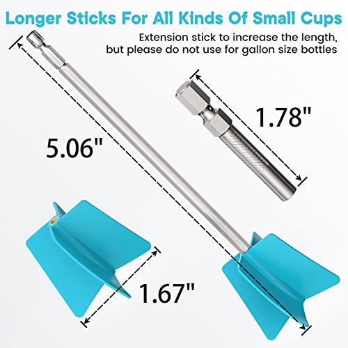 JANCHUN 6 Reusable Long Resin Mixer Paddles Fit for All Drill, Epoxy Mixer Attachment for Powerful Mixing, Multipurpose Paint Mixer Paint Stirrers JANCHUN