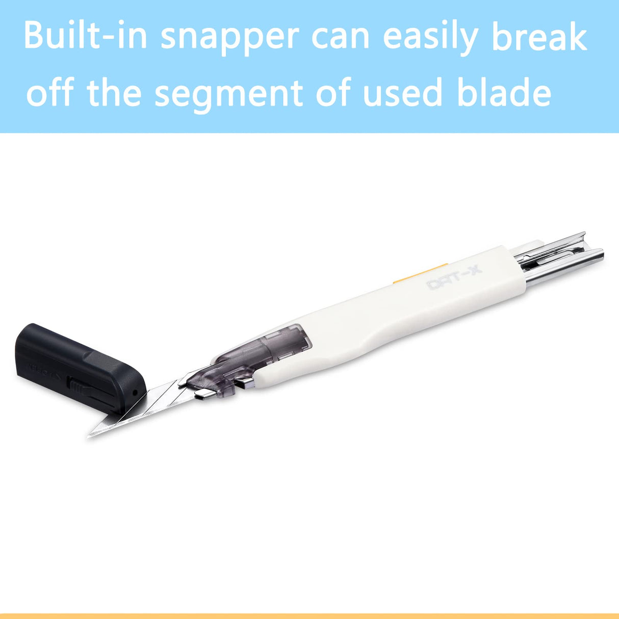 Utility Knife, DAT Series-X Portable Box Cutter, Fine Point Arts and Crafts Blade for Precision Cutting, with 10 Blade Pieces (White, 1 Cutter 10 DAT