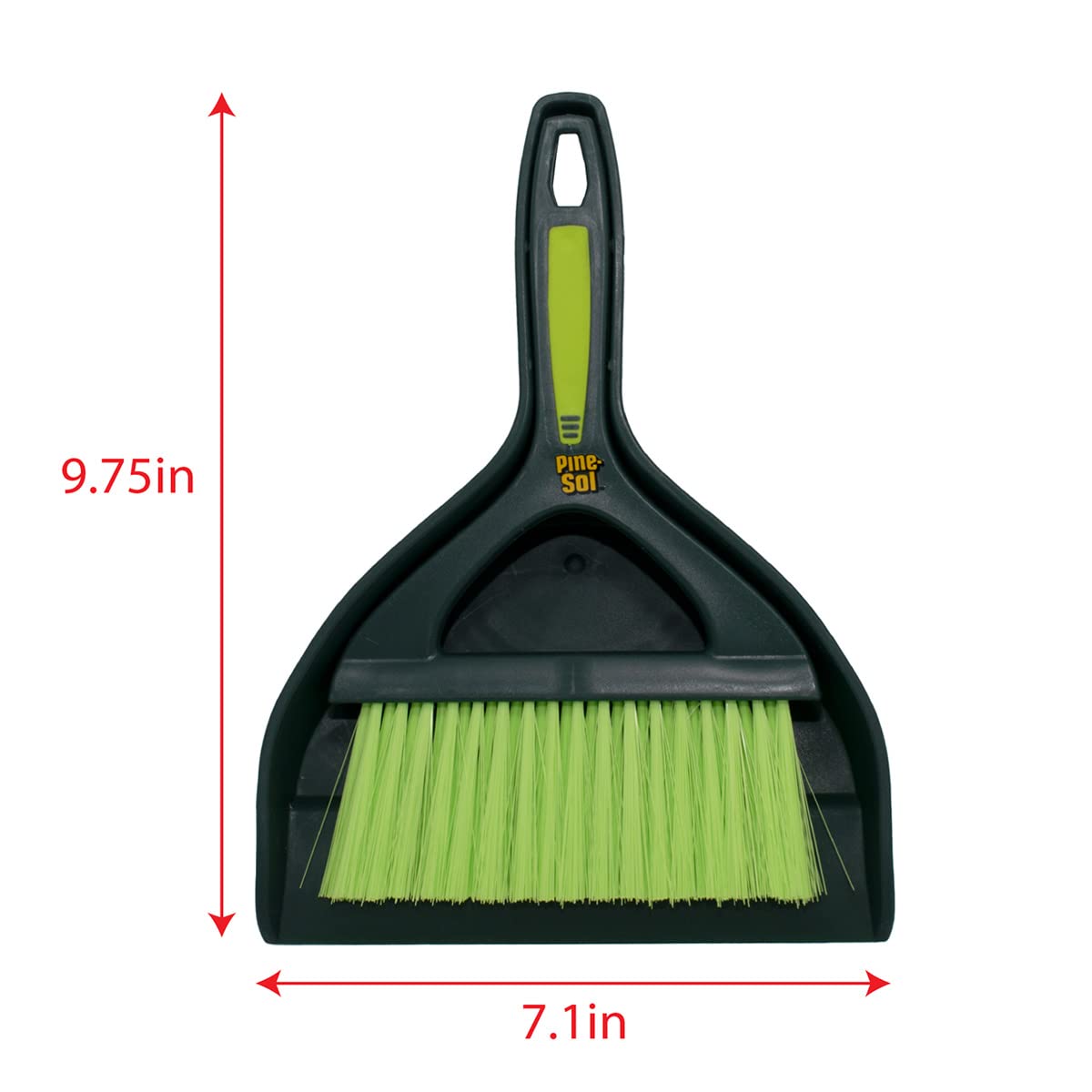 Pine-Sol Mini Dustpan and Brush Set | Nesting Snap-On Design | Portable, Compact Dust Pan and Hand Broom for Cleaning, Green Pine-Sol