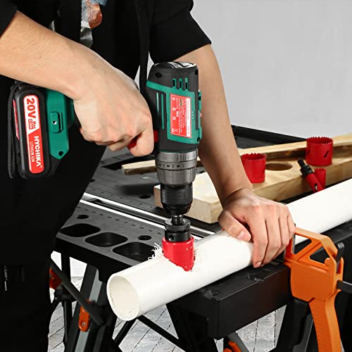 Bi-Metal Hole Saw Kit, HYCHIKA 17 Pcs High Speed Steel 3/4" to 2-1/2" Hole Saw Set in Case with Mandrels, Hole Saw Bit, Hole Saw for Thin Metal, Hard HYCHIKA BETTER TOOLS FOR BETTER LIFE