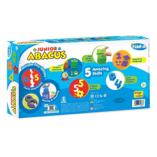 Imagimake Junior Abacus Skill Building Activity Set (3Years +) to Help Learn Shapes, Numbers, Counting, Speech and Language, 8 mm & 10 mm Foam Imagimake