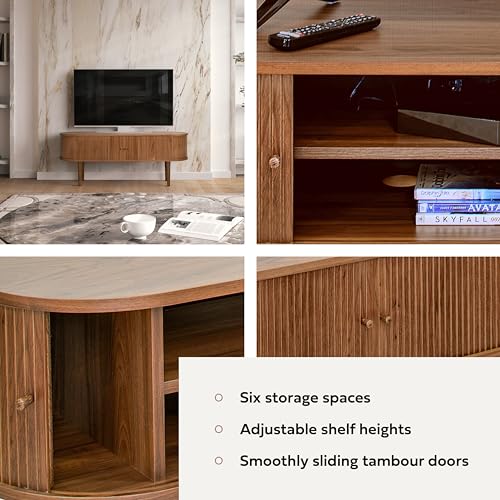 WERMO 55’’ TV Stand with Storage and Shelves Designed to fit 32’’ - 60’’ TVs. Wood Entertainment Center for Living Room and Bedroom, Media Console WERMO