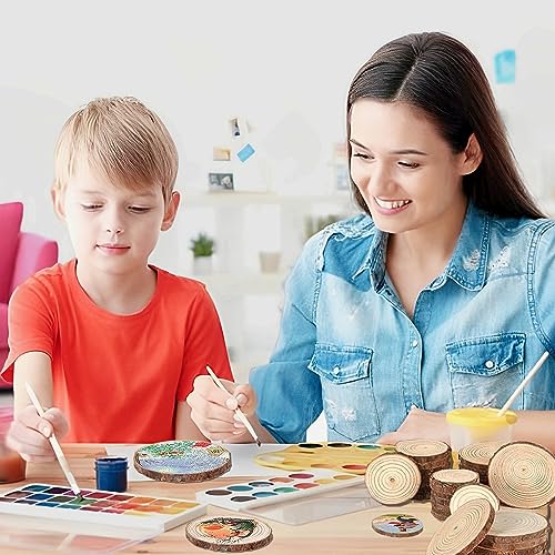 WEOPYCJ Unfinished Natural with Tree Bark Wood Slices,60 Pcs 1.5-2 Inches Wood Pieces Craft Wood kit Circles Crafts Christmas Ornaments DIY Crafts WEOPYCJ