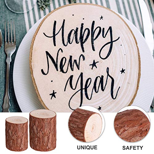 NOLITOY Unfinished Wood Stump with Bark, Natural Wood Stump Model Wood Crafts Christmas Ornaments Rustic Wedding Decoration DIY Crafts NOLITOY