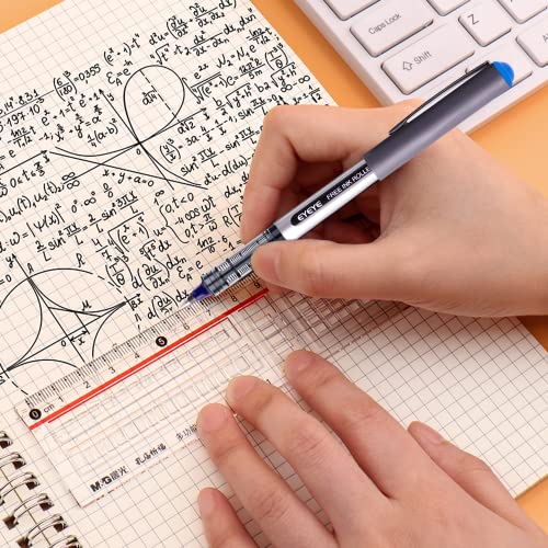 EYEYE Blue Fine Tip Pen, Bullet Tip Liquid Ink Rollerball Pens, 0.7mm Pens Fine point, Free Ink Roller Fine Tip Pens, Blue Ink Liquid Rollering Pens, EYEYE