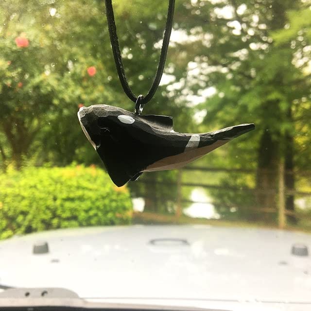 Selsela Orca Killer Whale Figurine Decoration Black Fish Statue Shamu Miniature Wooden Art Wall Carved Small Animal Selsela