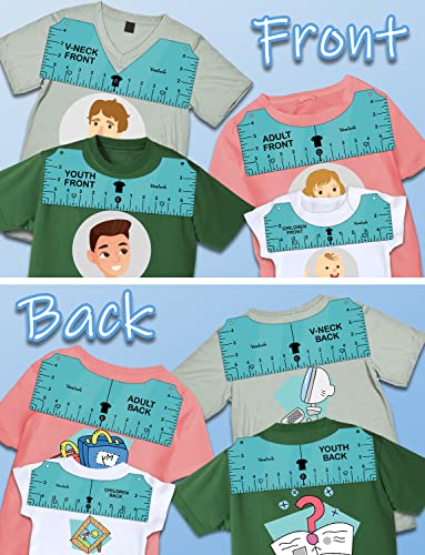 Tshirt Ruler Guide for Vinyl Alignment - T Shirt Measure Rulers Guide, Shirt Measurement Centering Tool Heat Press Screen Printing Embroidery Vowlove