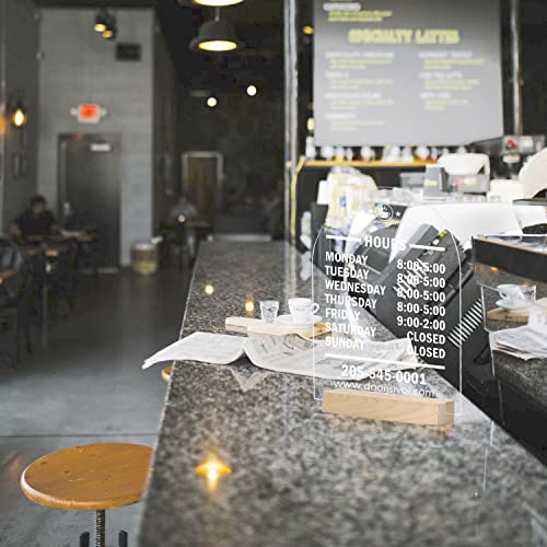 8x10 Inch Arch Acrylic Sign with Wood Stand-6 Pack Clear Arched Acrylic Sheets with Stand, DIY Arch Acrylic Sign Blank for Wedding Sign Menu Sign JINMURY