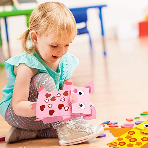 WATINC 9Pack Hand Puppet Art Craft Paper Sock Puppets DIY Making Your Own Puppet Kits Party Favors Wiggle Googly Eyes Storytelling Party Supplies WATINC