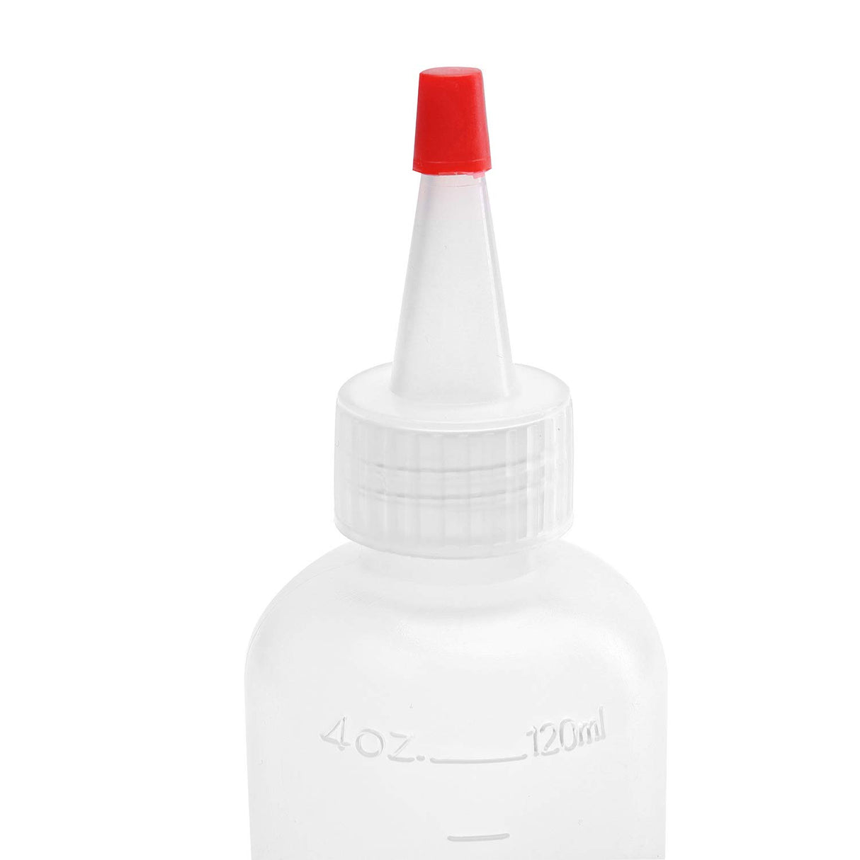 Hedume 30 Pack 4-Ounce Plastic Squeeze Bottles with Red Tip Cap and Measurement - BPA-Free, Latex-Free, Food-Grade - Good for Crafts, Art, Glue, Hedume