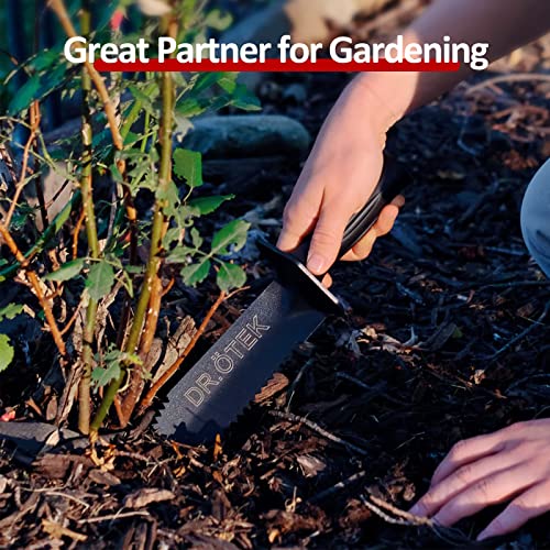 DR.ÖTEK Metal Detector Shovel for Digging, Heavy Duty Double Serrated Digging Tool with Carry Sheath, Digger Trowel for Gardening, Camping, DR.ÖTEK