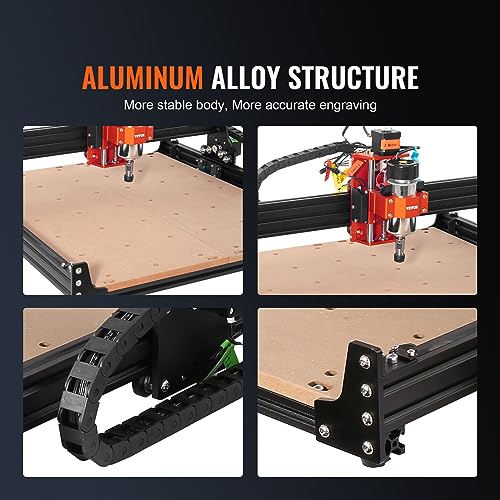 VEVOR CNC Router Machine, 300W, 3 Axis GRBL Control Wood Engraving Carving Milling Machine Kit, 400 x 400 x 75 mm / 15.7 x 15.7 x 2.95 in Working VEVOR