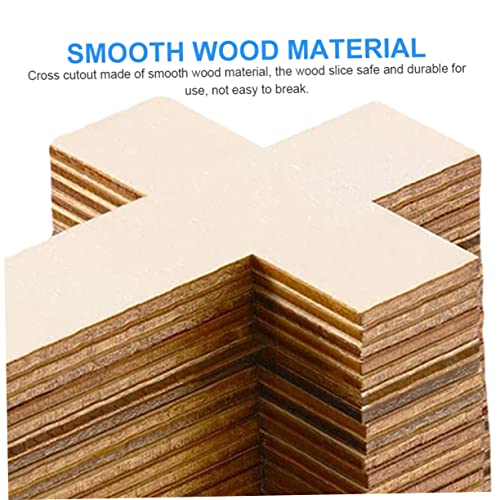 VILLCASE 60 pcs Easter Cross Wood Crafts Wooden Crafts Wood Tools Jesus Decor Unfinished Wood Cutout Cross Wood Cutouts Wood Cross Cutouts Cross VILLCASE