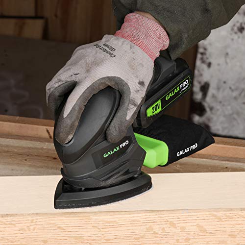 GALAX PRO Cordless Detail Sander 20V, 20Pcs Sandpapers,12000 RPM Sanders with Dust Collection System for Tight Spaces Sanding in Home Decoration, GALAX PRO