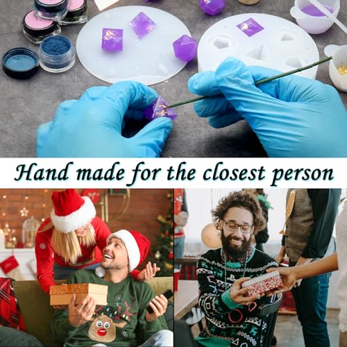 PJOY Resin Dice Molds, Food-Grade Silicone Molds for 7Pcs Sharp Edged Dice Set, DND Resin Mold for DIY Dices Making, Ideal for Dice Lovers Gift(2 PJOY