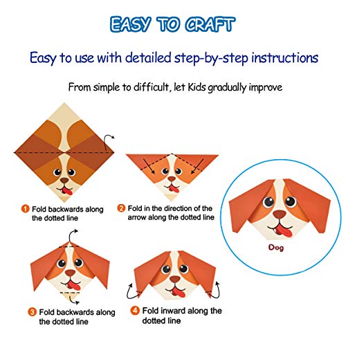 hapray Origami Kit for Kids Ages 5-8 8-12, with Guiding Book, 98 Sheets Paper with 47 Patterns, DIY Art and Craft Projects, Beginners Children's Day hapray