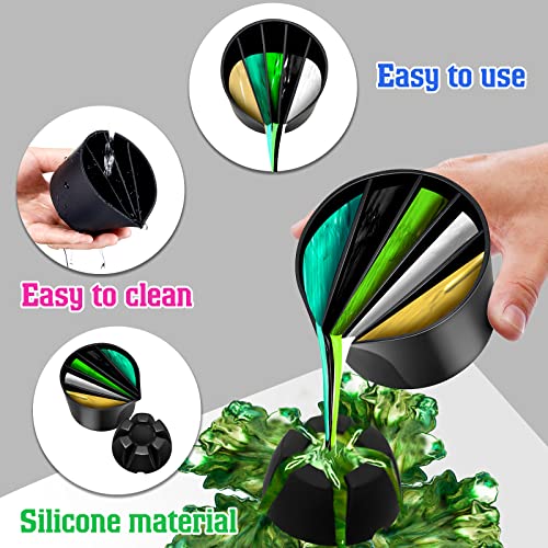 Baderke 6 Pieces Split Cups for Paint Pouring Supplies Silicone Split Cups Acrylic Paint Mixing Cups 3/4/5 Channels Dividers Paint Pouring Supplies Baderke