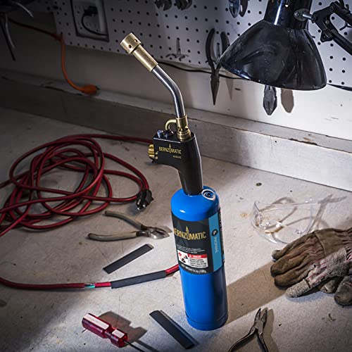 Bernzomatic BZ4500HS Heat Shrink Hand Torch with auto on/off Ignition, Pressure Regulated for Use while Inverted Bernzomatic