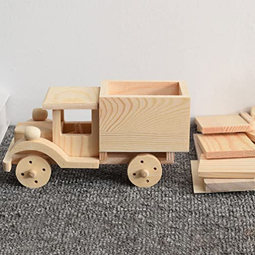 Kisangel Christmas Decorations 2 Sets Wooden Car Model 3D Unfinished Puzzles Build Car Kit Science Experiments Educational Building Table Art Kisangel