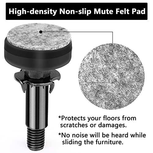 Heavy Duty Furniture Leveling Feet M10 Thread Furniture Levelers Adjustable Furniture Feet w/ T-nut Kit Table Levelers for Cabinet Workbench Chair Sanchamy